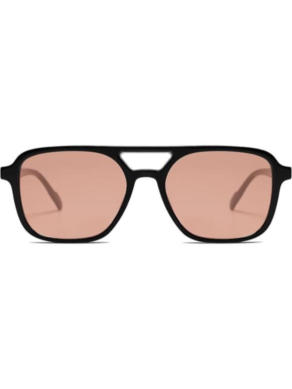 SOJOS Women Aviator Sunglasses Rectangle Sun Glasses Black Frame Orange Lens